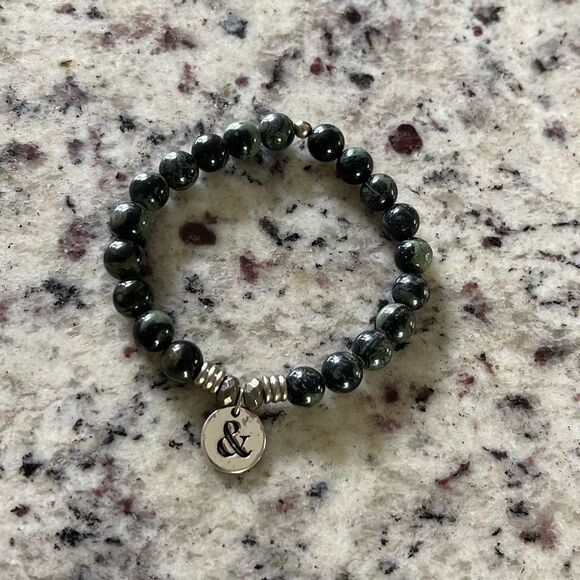 T. Jazelle TJ Precious Stone Silver Stretch Bracelet with “&” Charm Cape‎ Cod MA - Picture 3 of 5